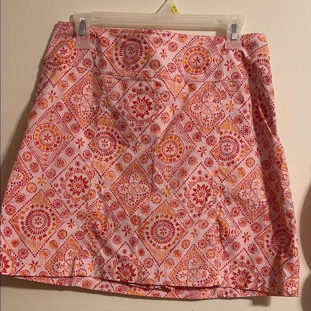 Floral Pink and Orange Women's Skirt